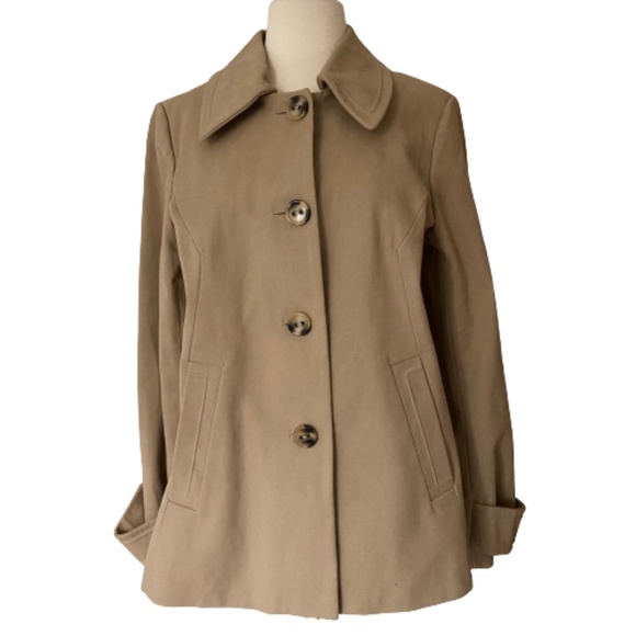 New York & Company Jackets & Blazers - NEW YORK & COMPANY Coat Car Swing Retro Lined Tan Medium